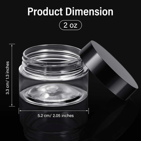 SATINIOR 6 Pack 1 oz Plastic Jars Containers with Lids Wide Mouth Refillable Leakproof Reusable Round Empty Jars for Travel Cosmetic Dry Food Spic...